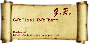 Gálosi Róbert névjegykártya